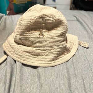 GAP Beige Kids Bucket Hat with Embroidery